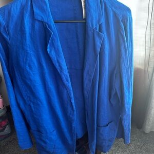 Chico's Linen Top in Rich Blue